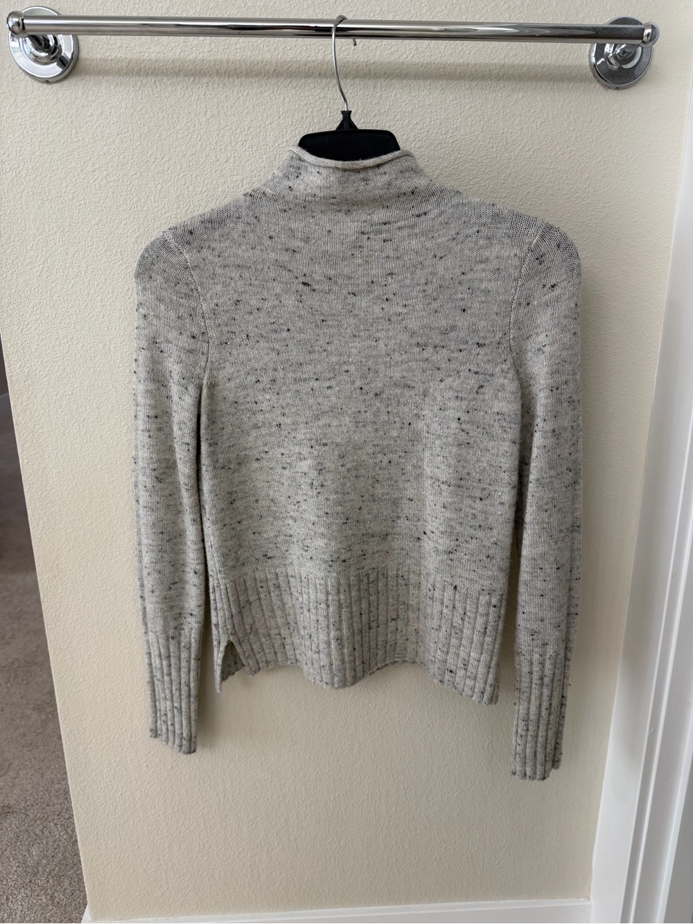 Madewell Speckled Light Heather Gray Turtleneck Sweater